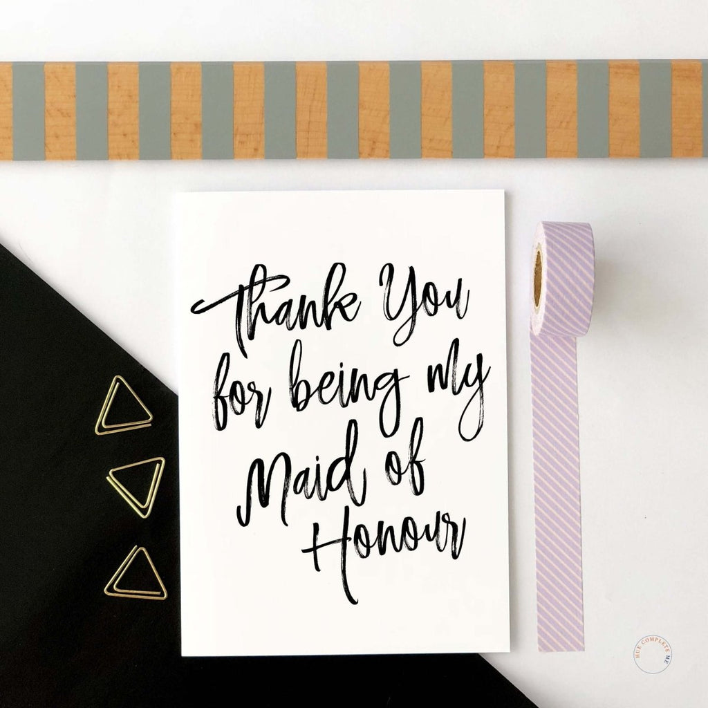 Thank You Maid Of Honor Card - Hue Complete Me