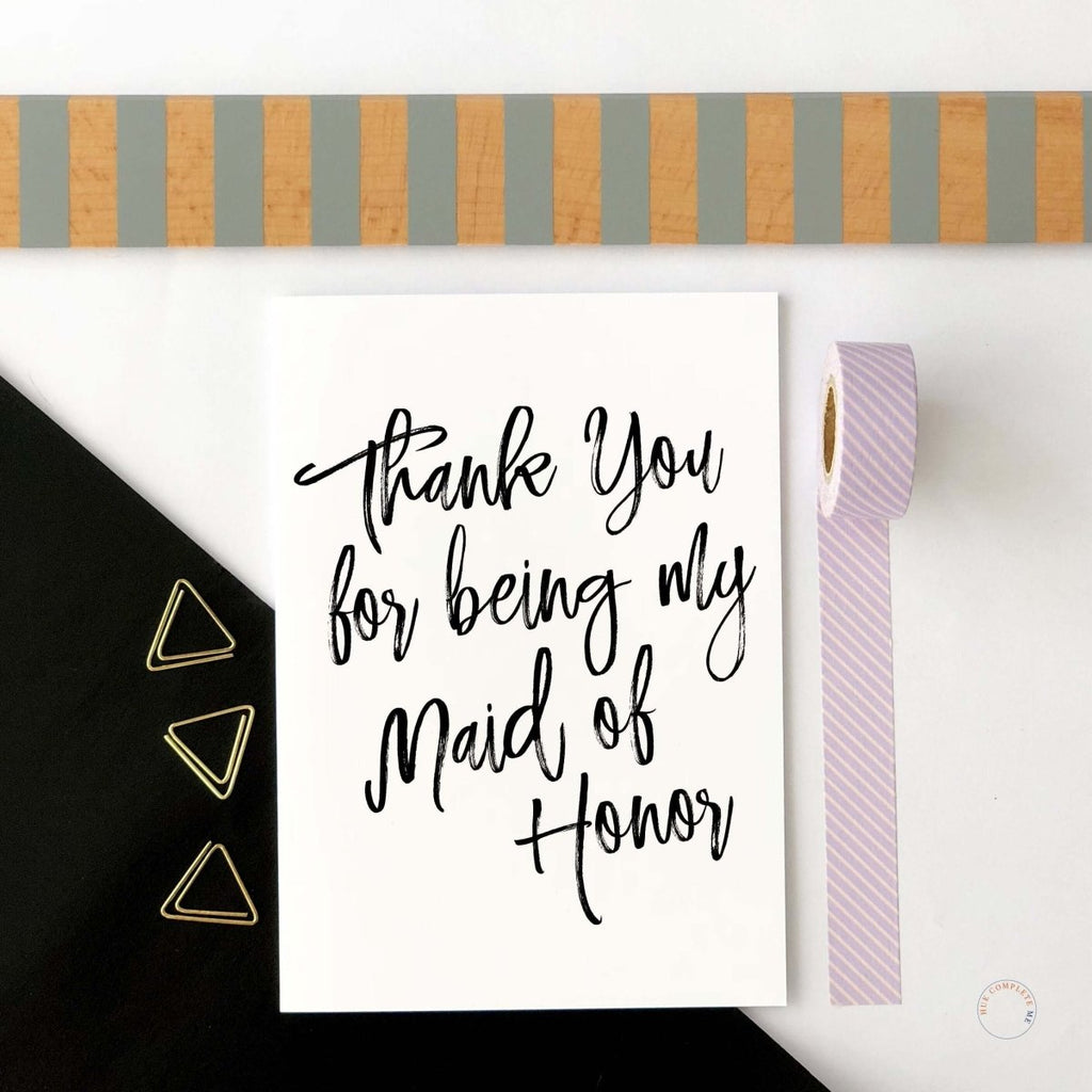 Thank You Maid Of Honor Card - Hue Complete Me