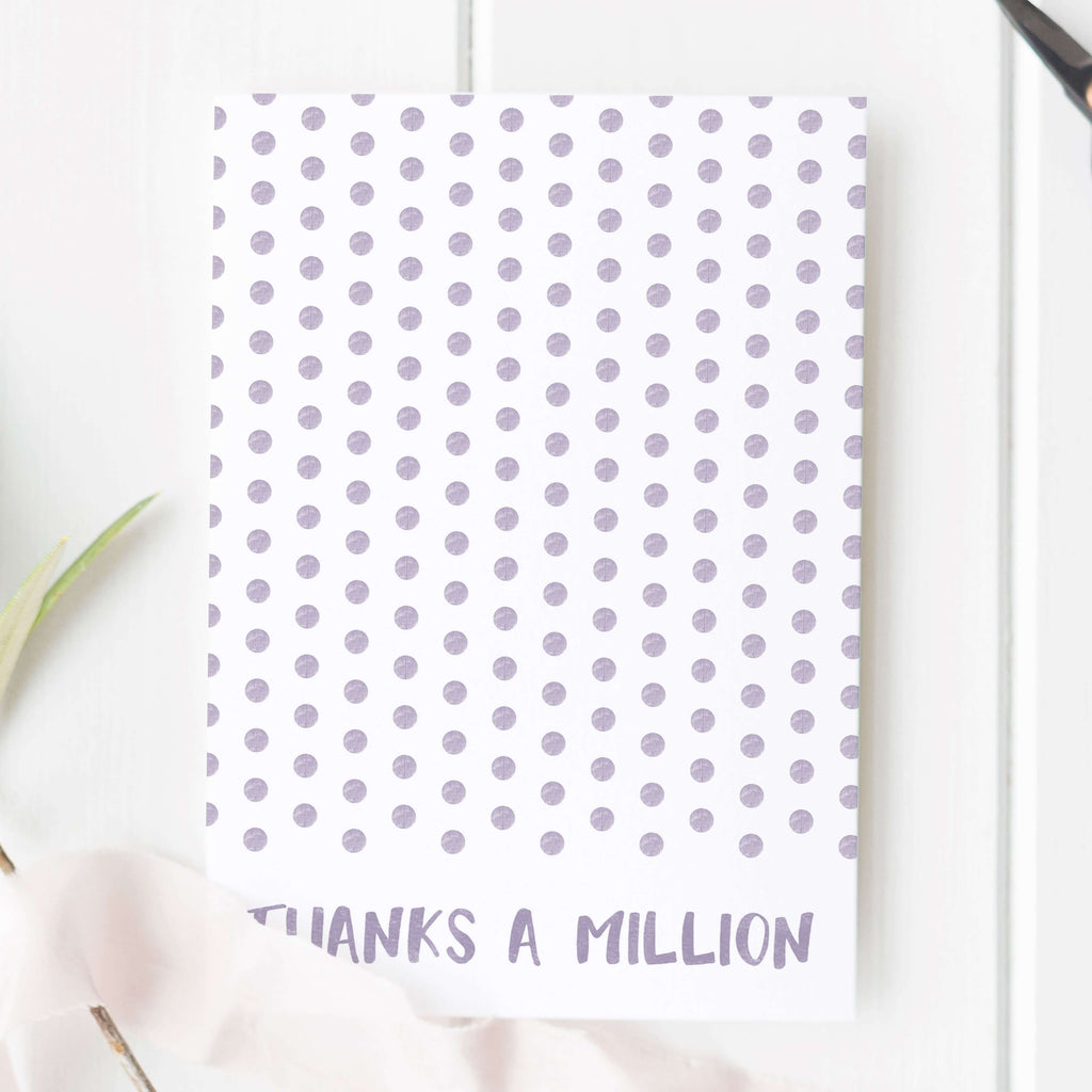 Thanks A Million Purple Dots Card Greeting Card Hue Complete Me €3.95