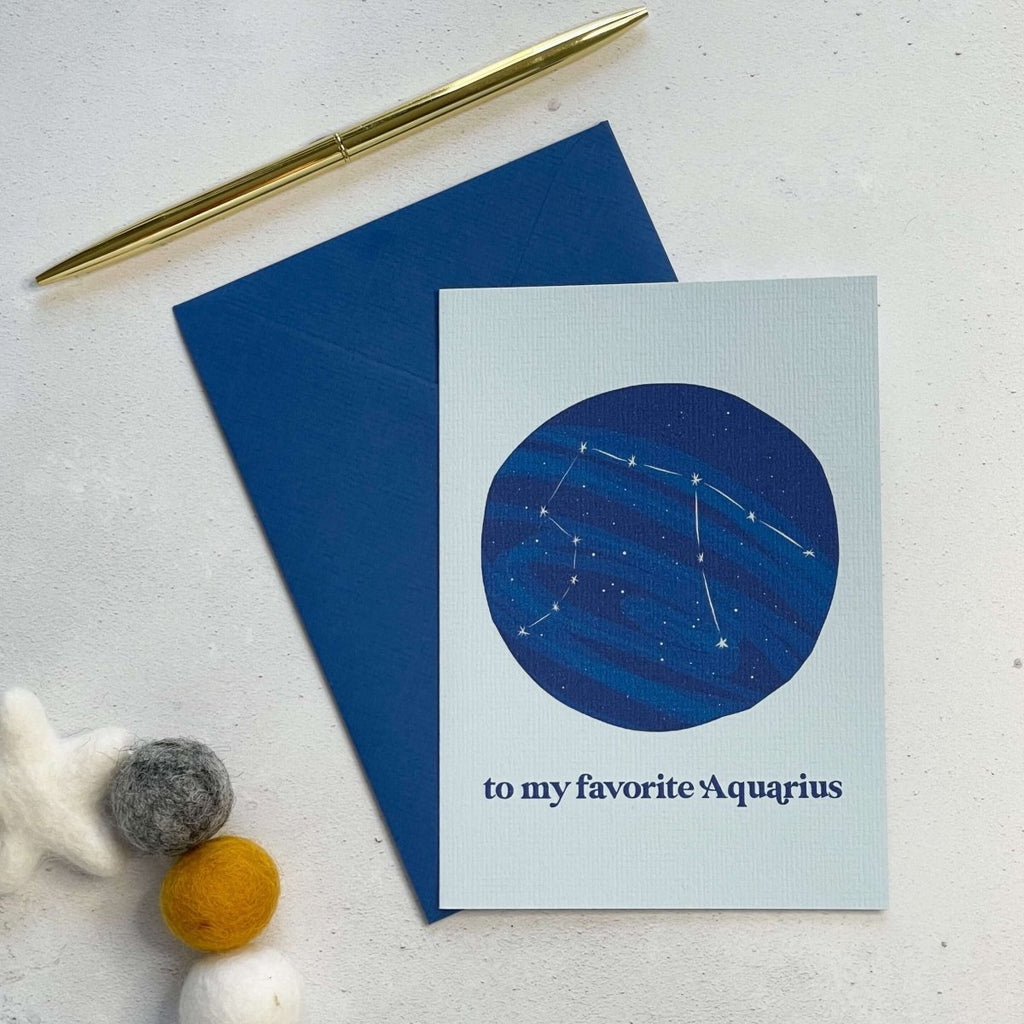 To My Favourite Aquarius Astrology Card (20 January - 18 February) - Hue Complete Me
