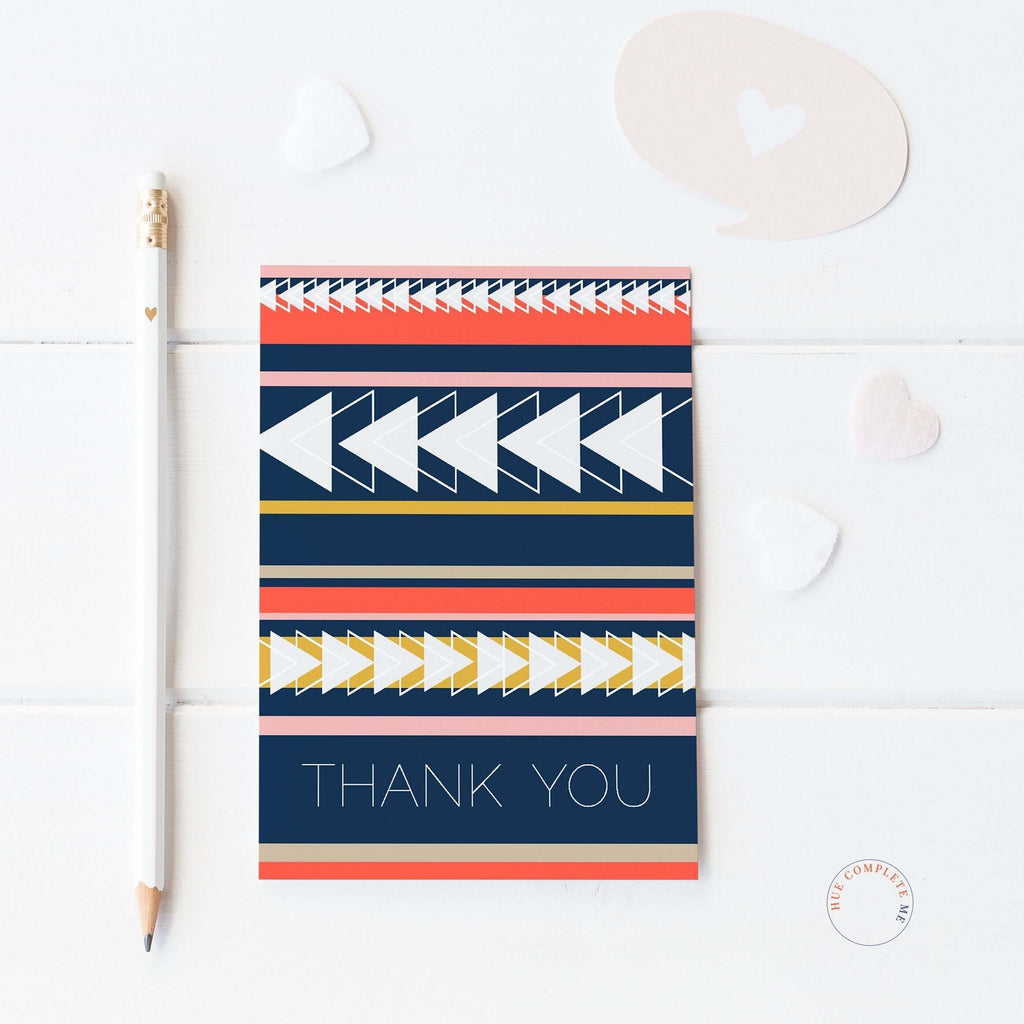 Triangle Pattern Thank You Card Greeting Card Hue Complete Me €2