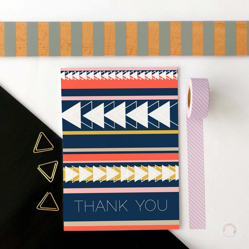 Triangle Pattern Thank You Card Greeting Card Hue Complete Me €2