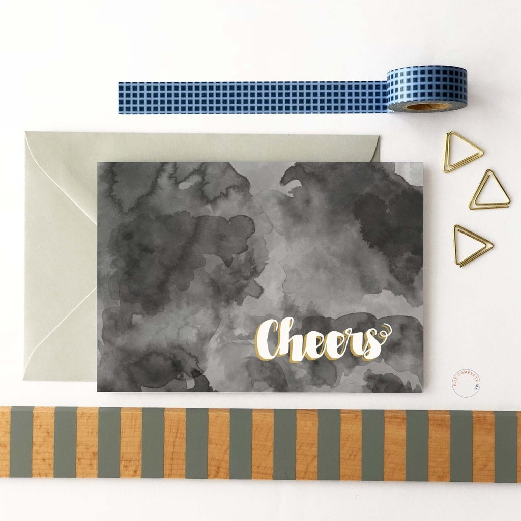 Watercolour Cheers Card - Hue Complete Me