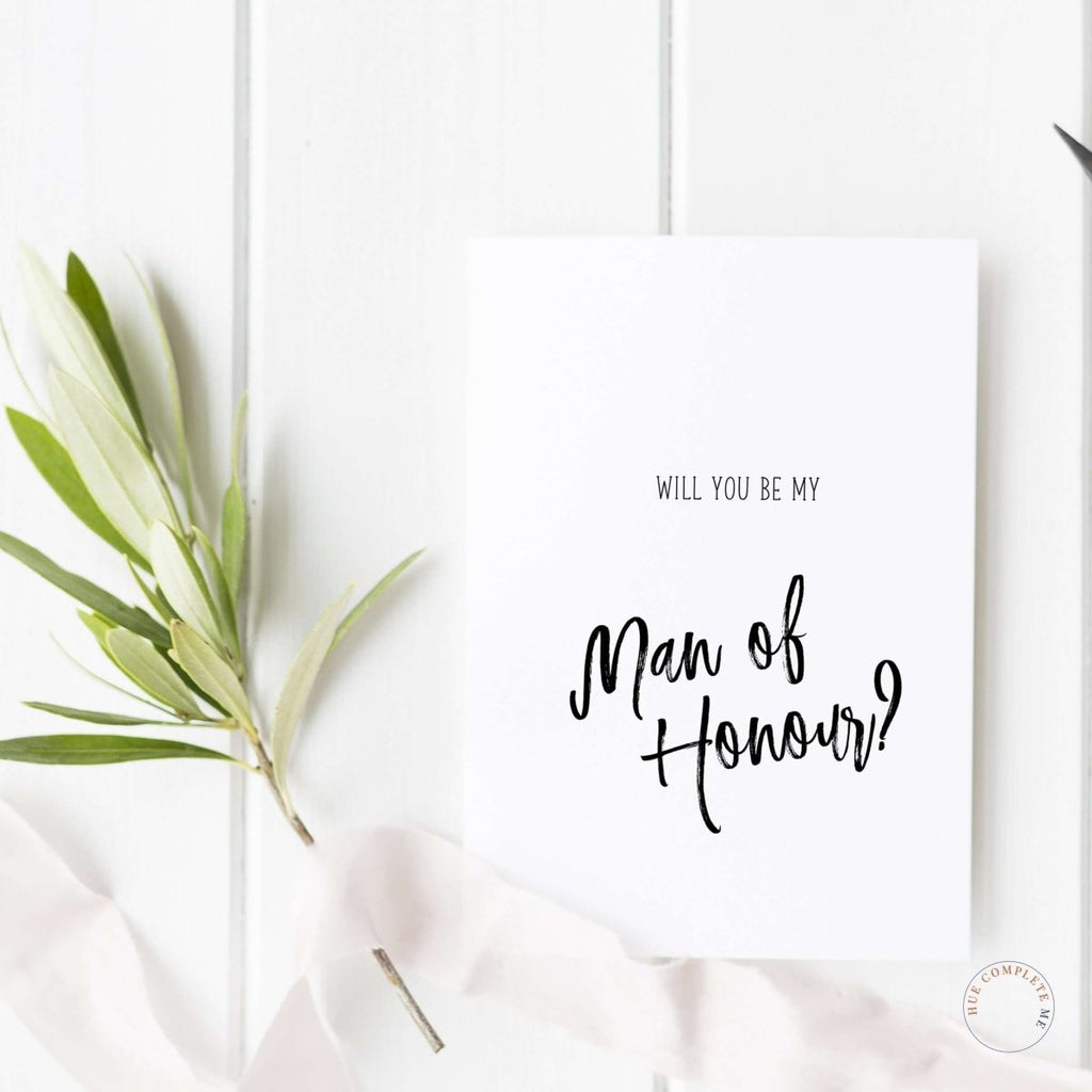Will You Be My Man of Honour Card - Hue Complete Me