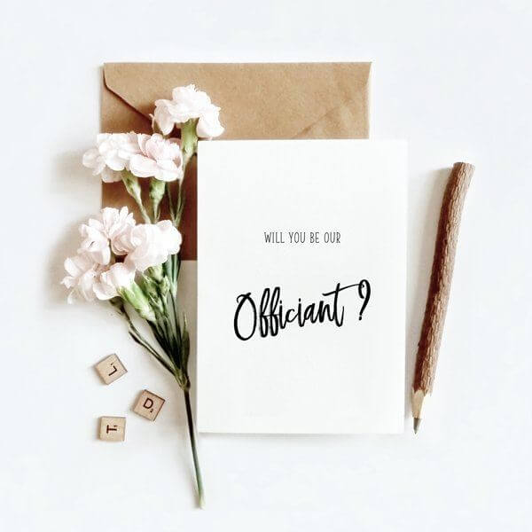 Will You Be Our Officiant Card - Hue Complete Me