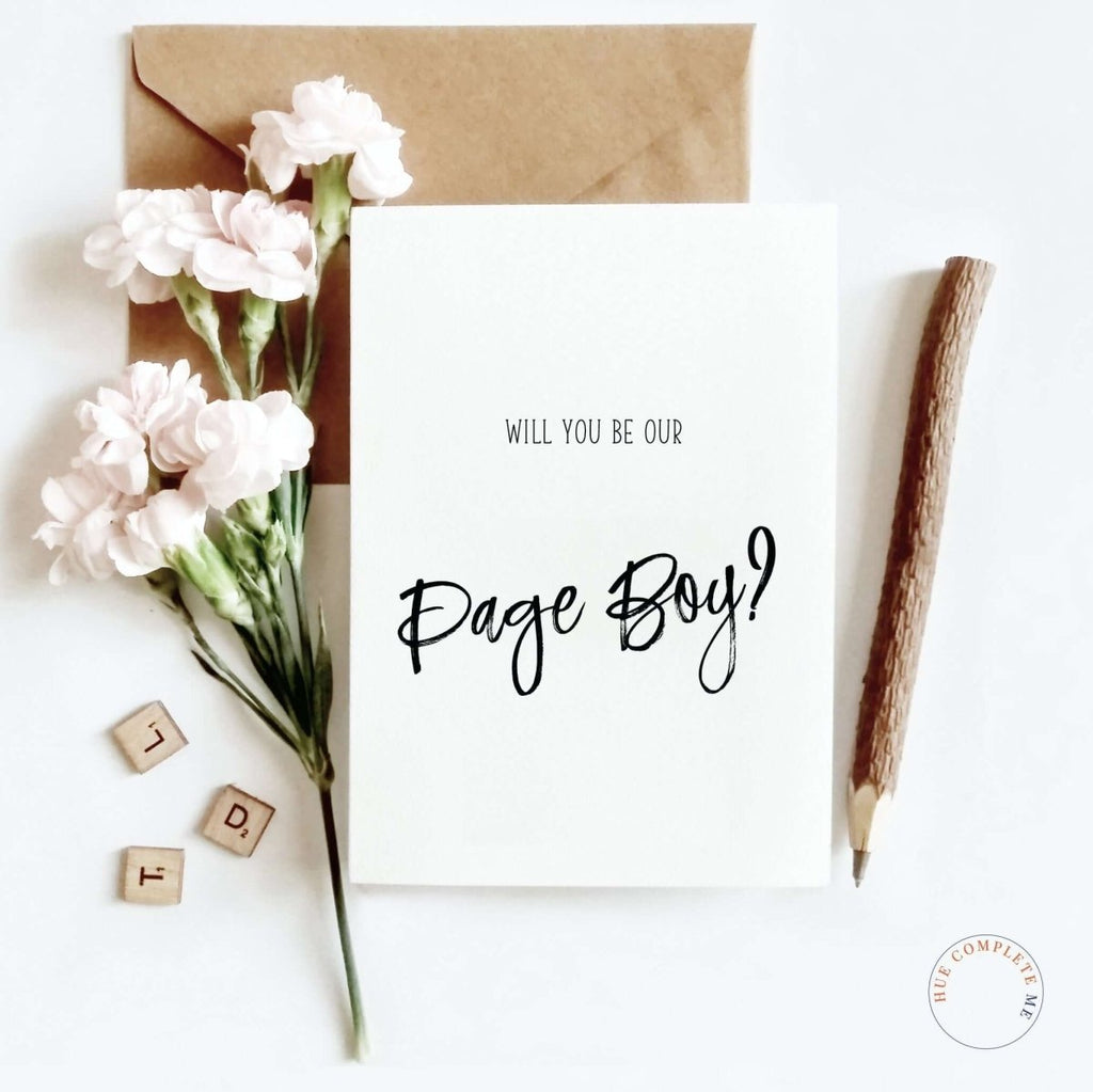 Will You Be Our Page Boy Card - Hue Complete Me