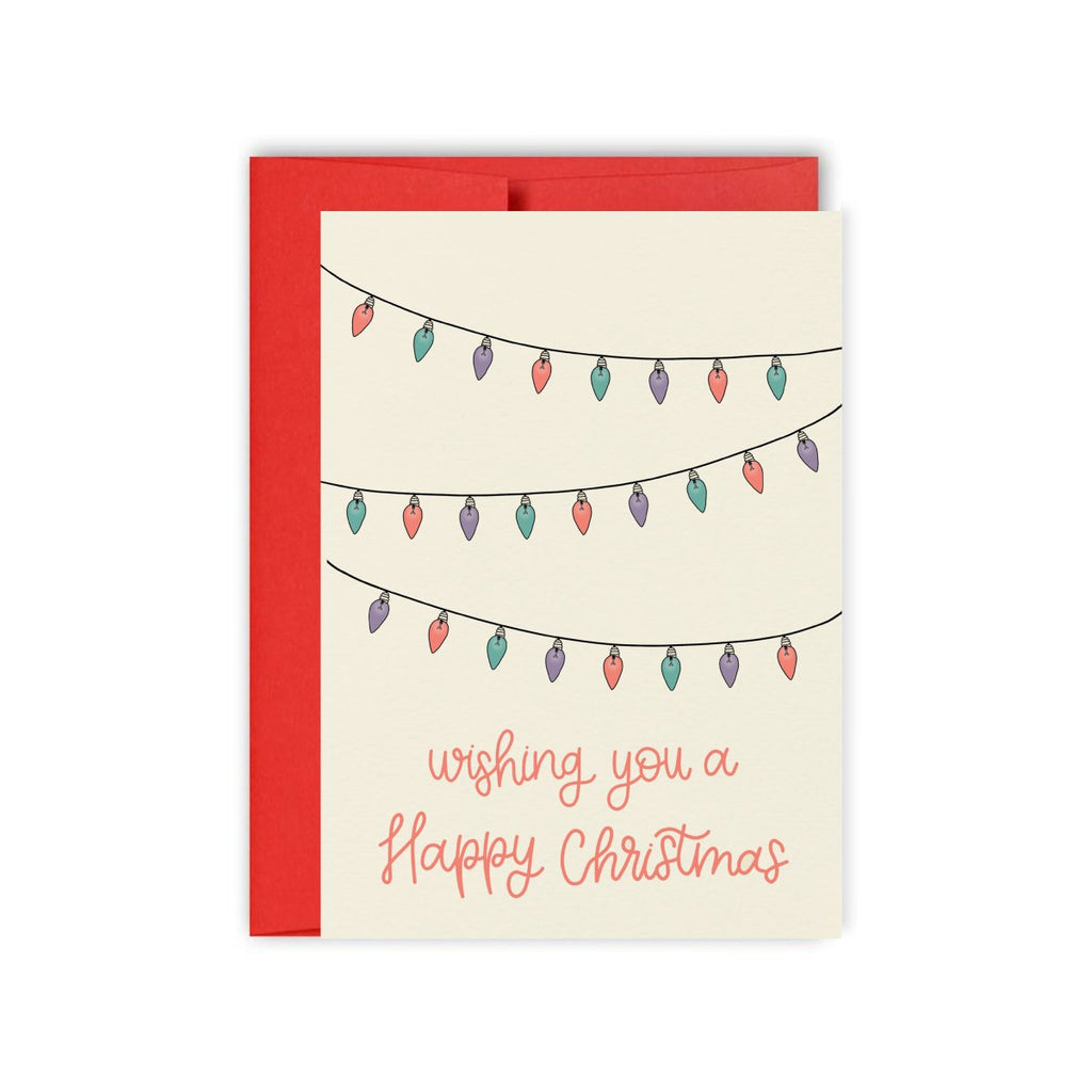 Wishing You A Happy Christmas Lights Card - Hue Complete Me