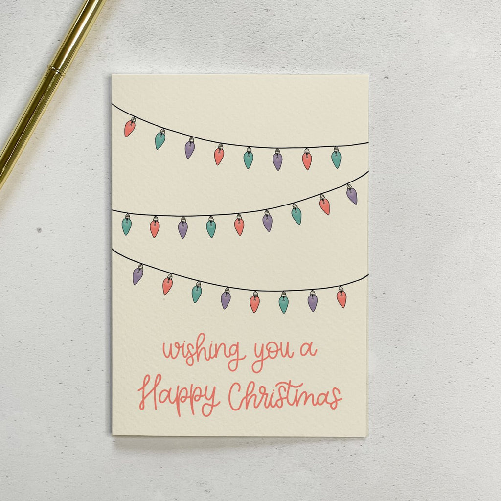 Wishing You A Happy Christmas Lights Card - Hue Complete Me