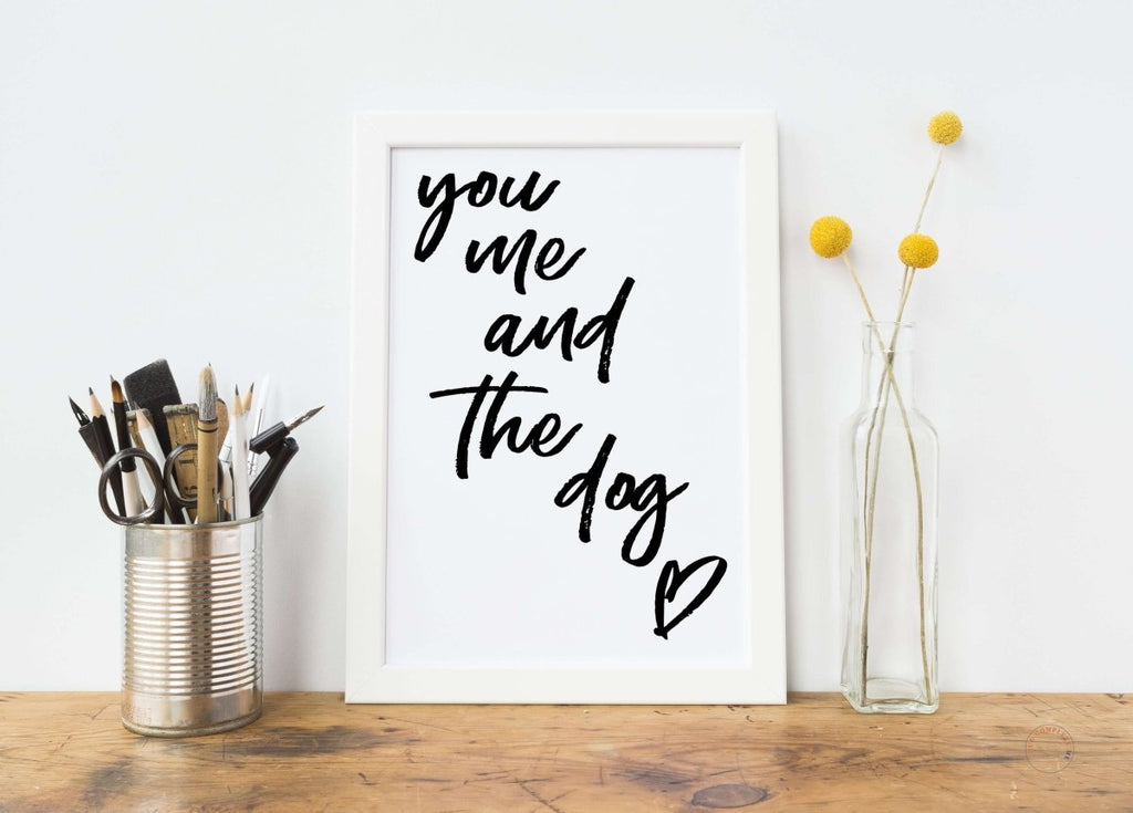 You Me And The Dog Art Print - Hue Complete Me